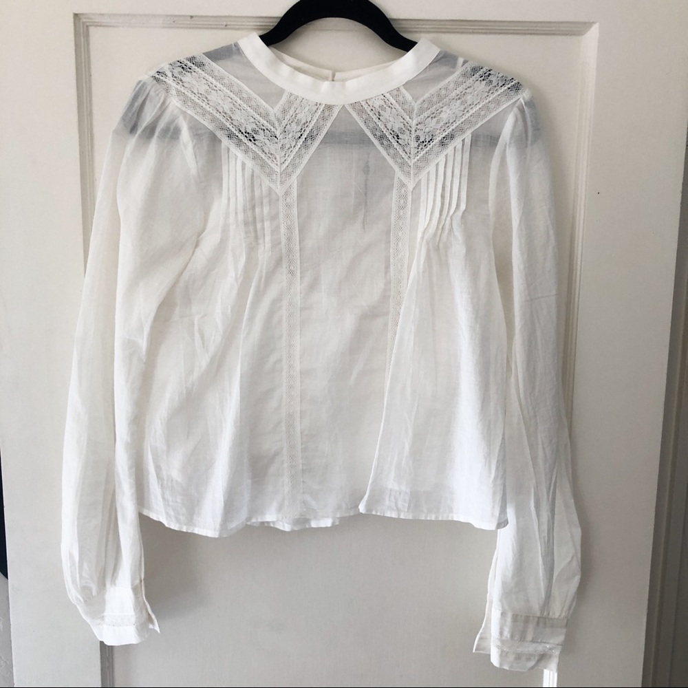 Rowie The Label White Sheer Blouse
